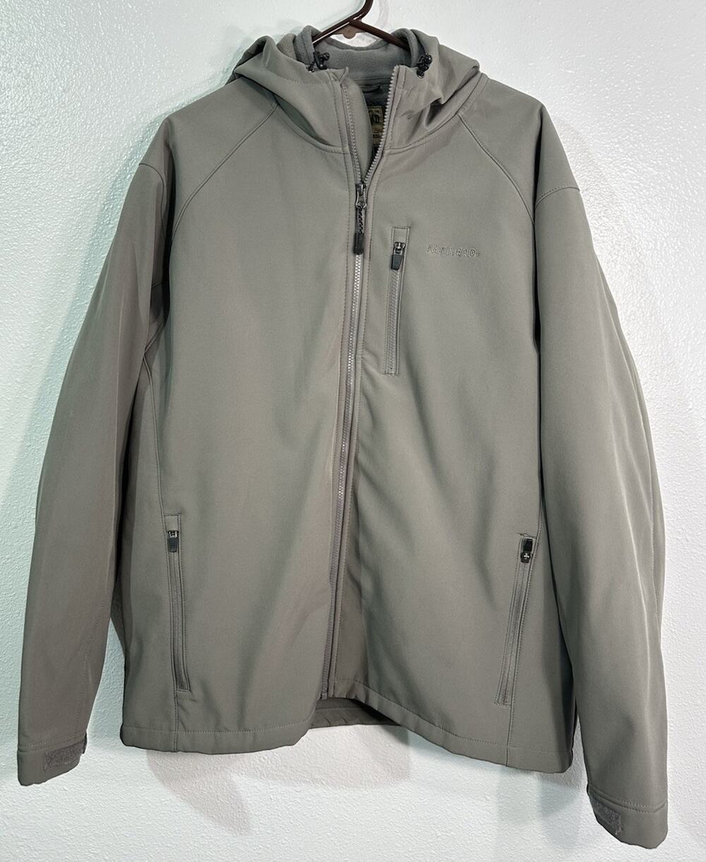 RedHead Brand Co Men’s XL Gray Softshell Jacket Fleece Lined Hooded Work Winter